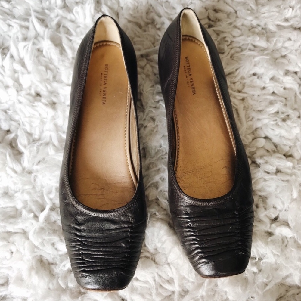 Bottega Veneta Square Toe Ballet Flats 37.5